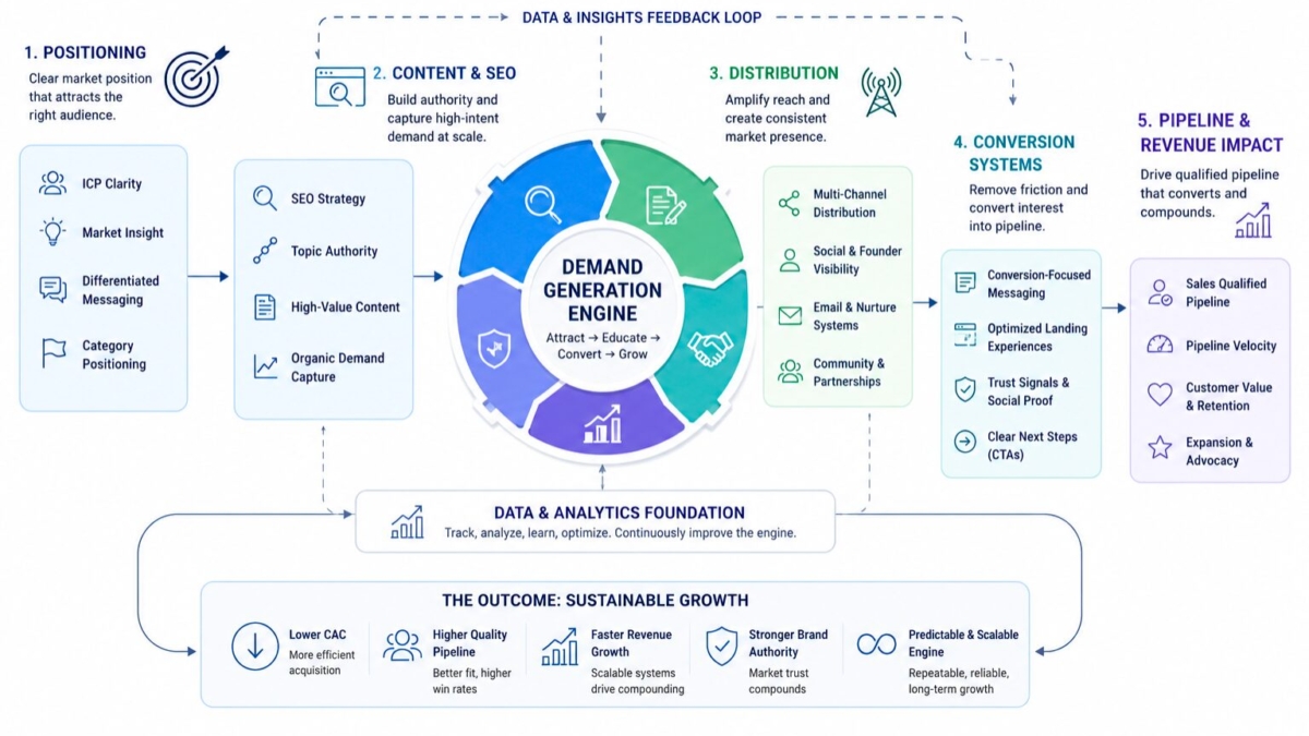 B2B SaaS demand generation engine diagram