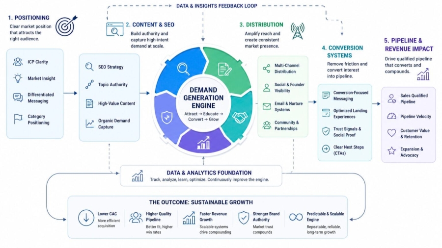 B2B SaaS demand generation engine diagram