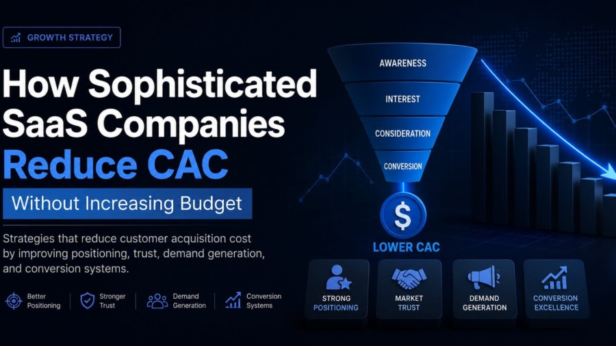 Growth strategy and CAC reduction infographic